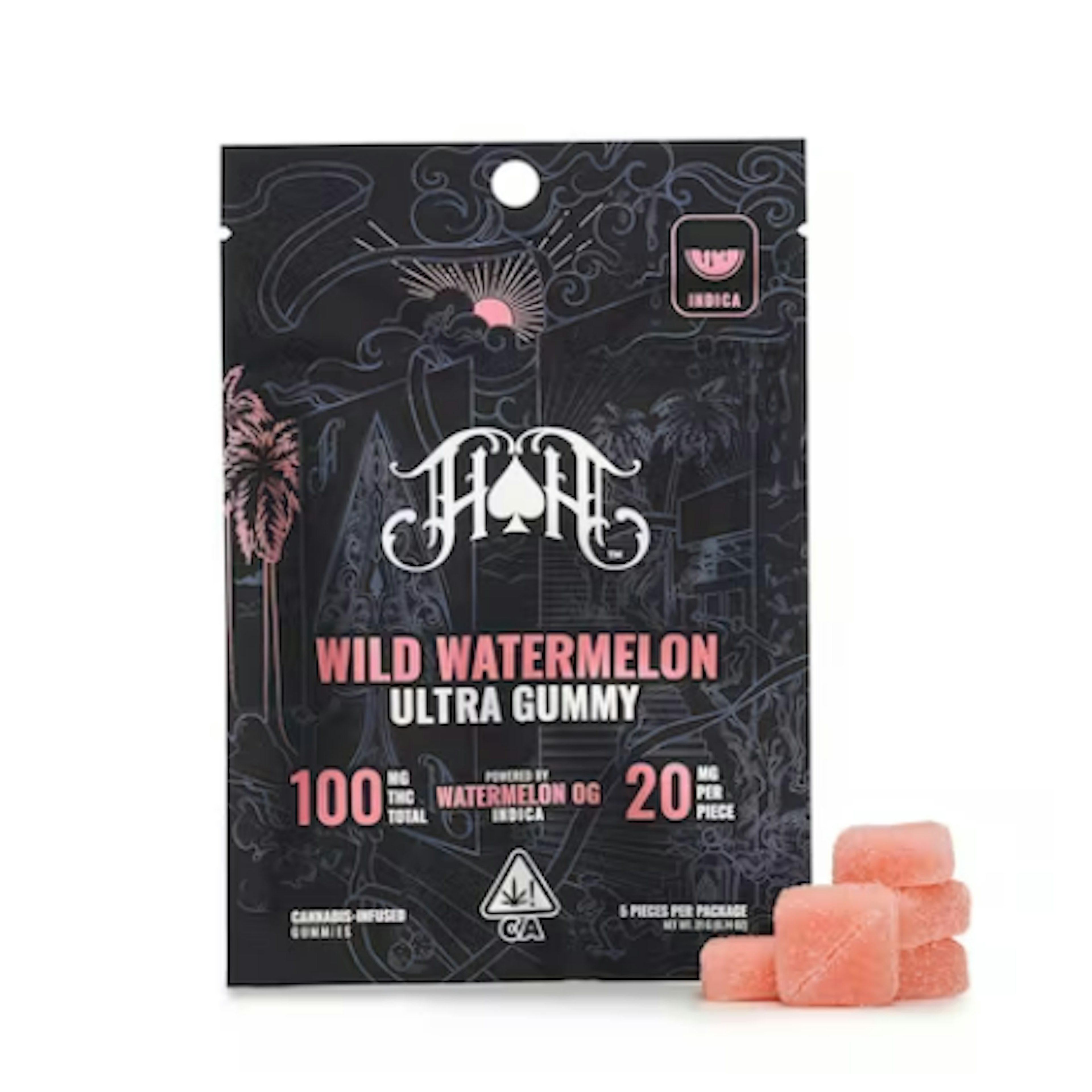 THC Gummy Pack: Wild Watermelon - 100MG - Heavy Hitters - - $20 - Edibles
