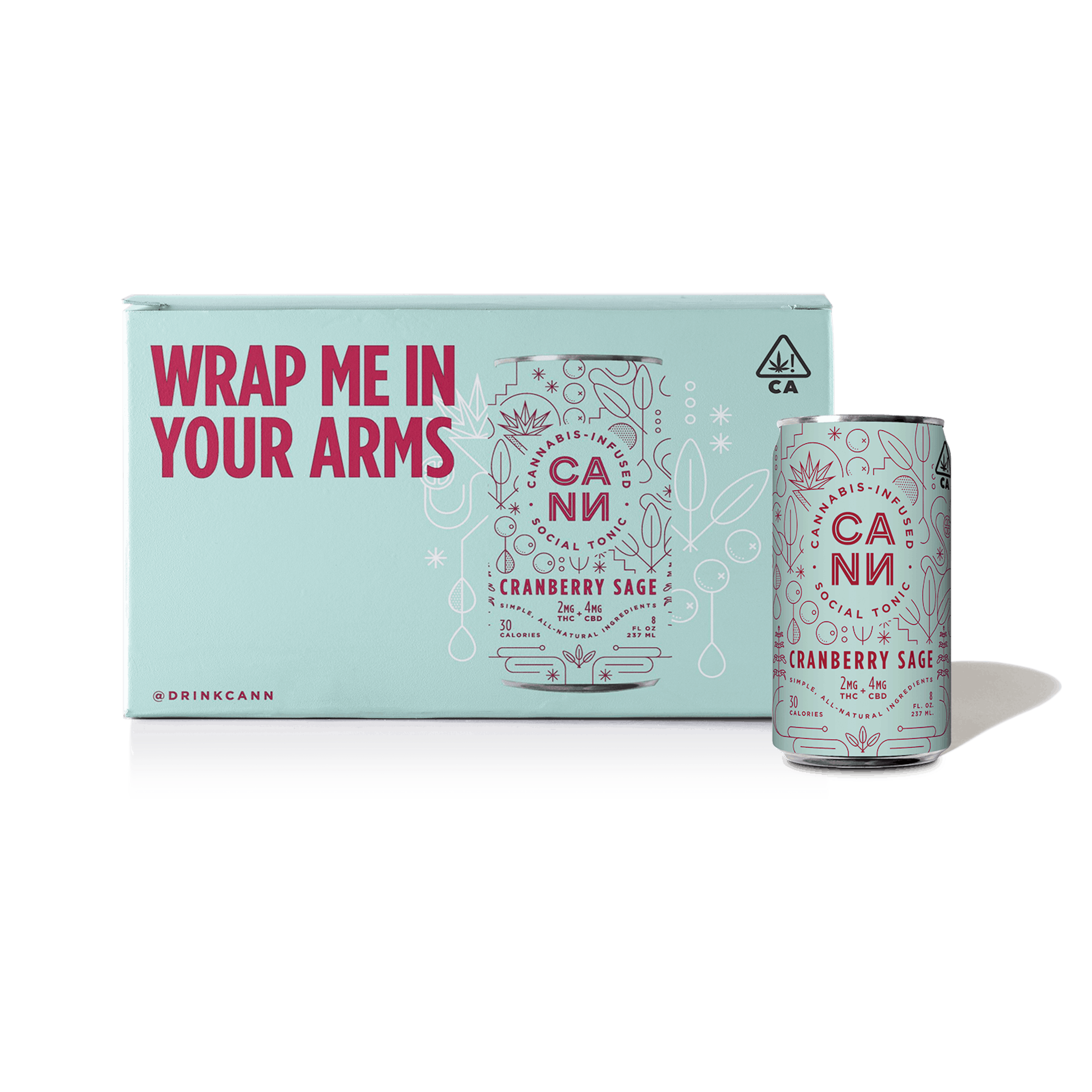 Drink: Cranberry Sage (6pk) - 12mg THC/24mg CBD Total - CANN Drinks - - $24 - Beverages/Drinks
