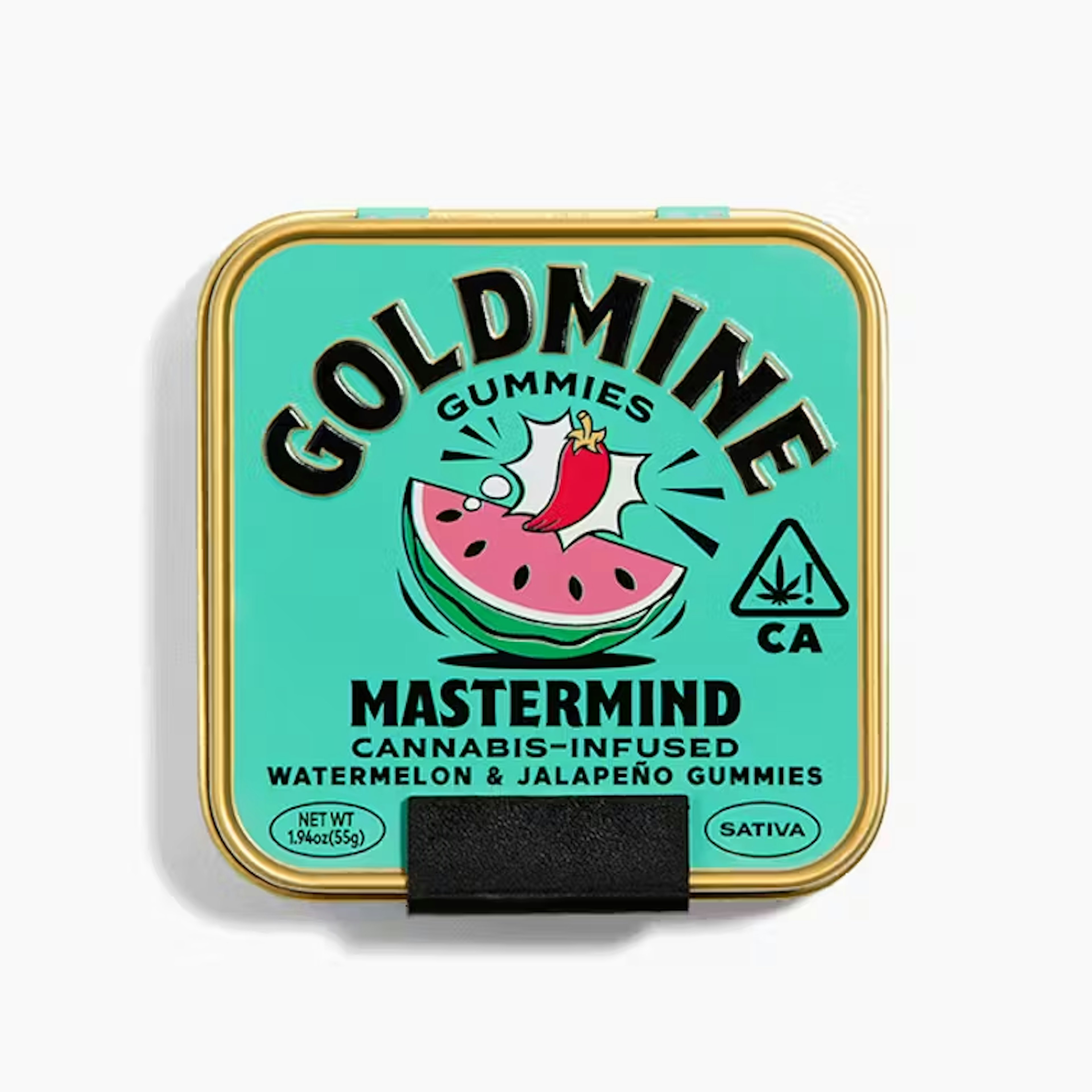 Mastermind | Watermelon & Jalapeño Tin - 100mg - Goldmine Gummies - - $20 - Edibles