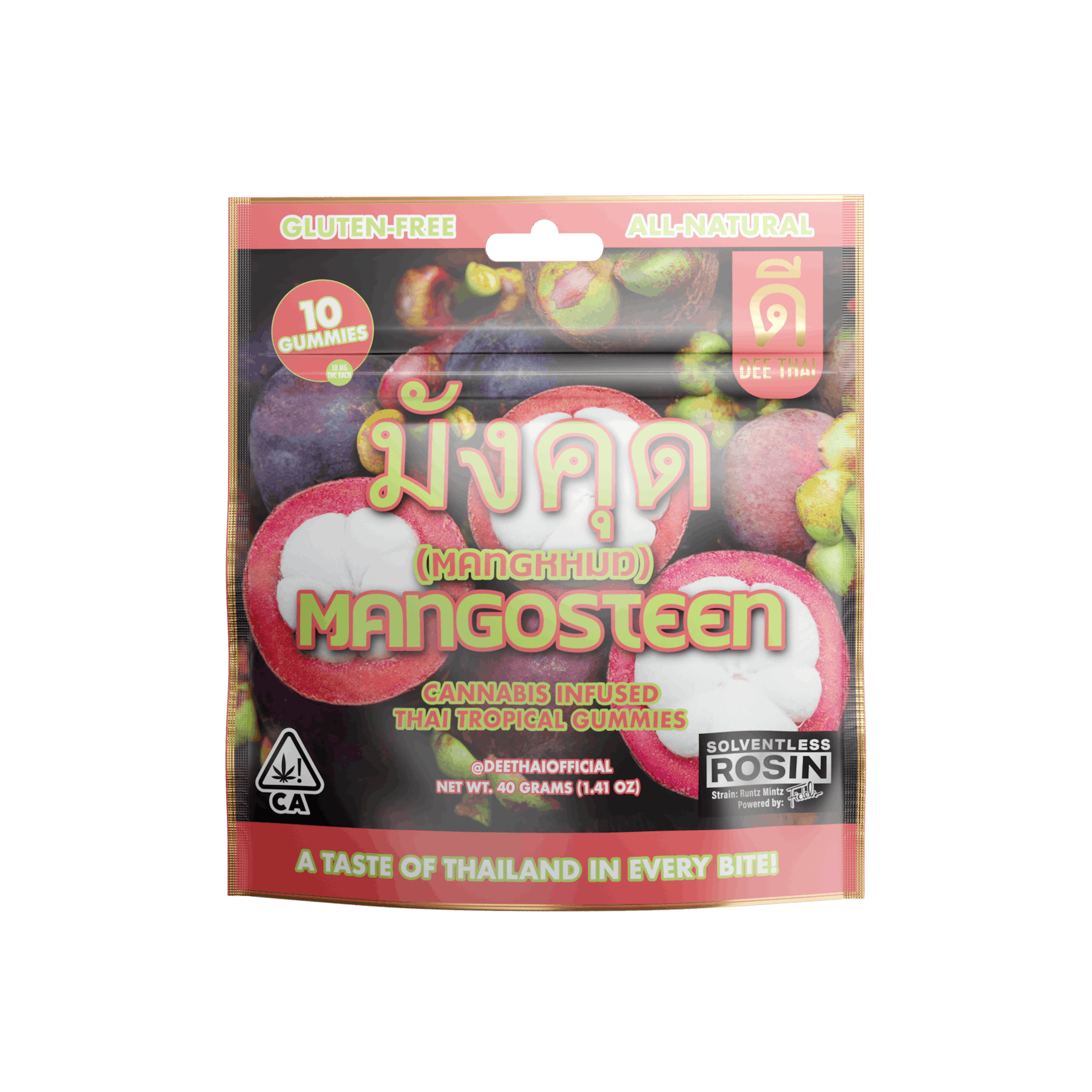 Dee Thai: Mangosteen Rosin Gummies - 100mg THC - Dee Gummies - - $13 - Edibles