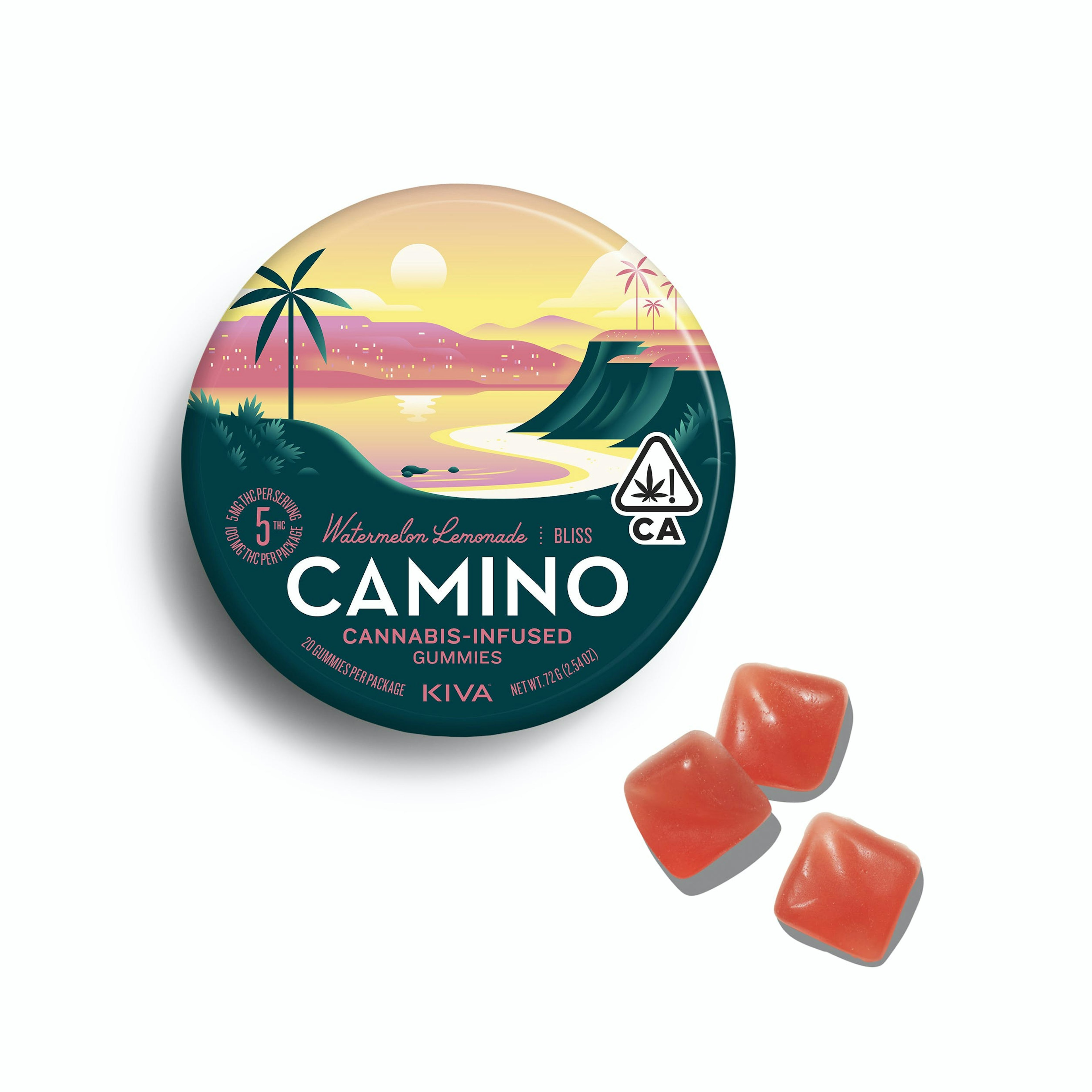 Camino Watermelon Lemonade "Bliss" Gummies - 100mg - Kiva Confections - - $18 - Edibles