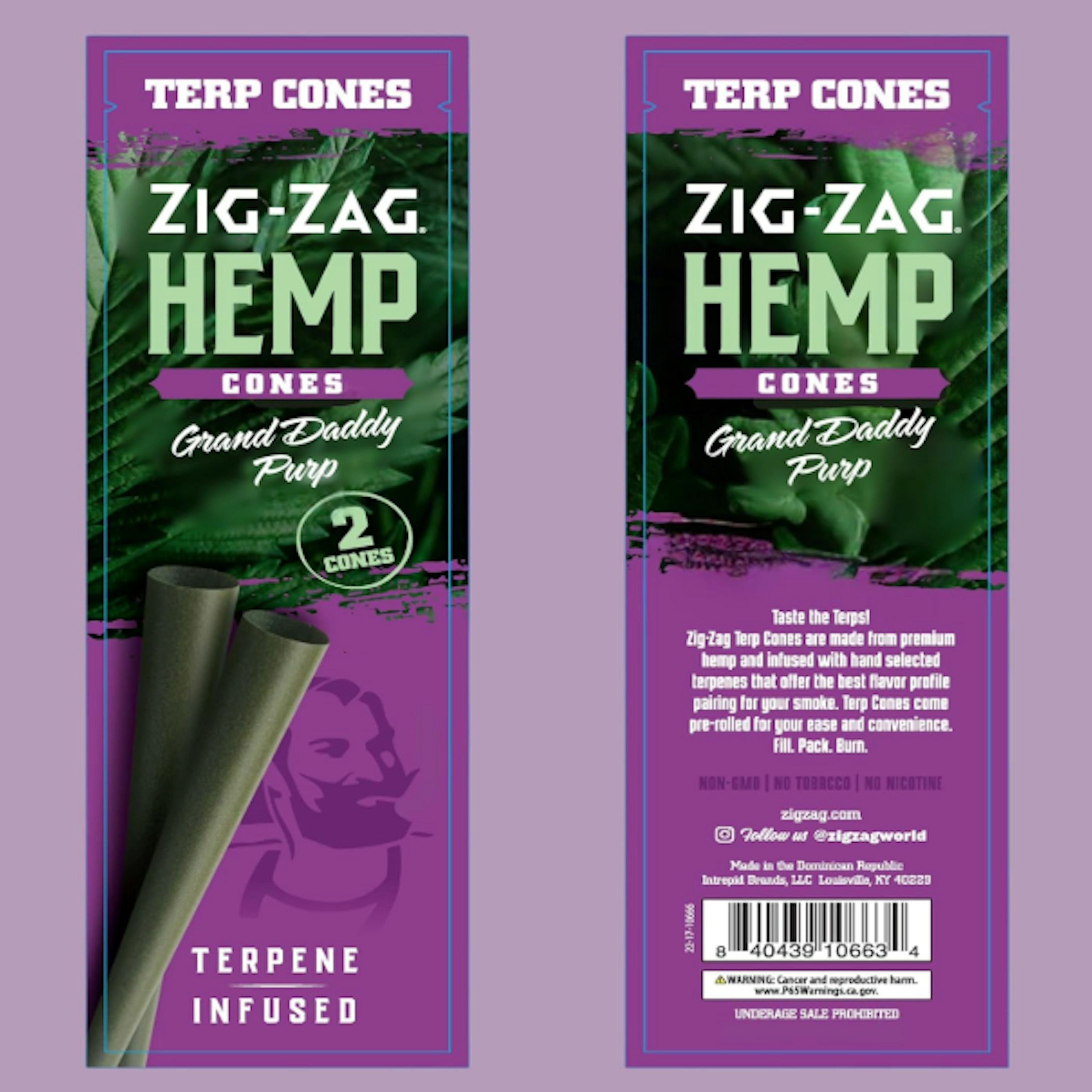 Zig Zag: Hemp Cones (Grand Daddy Purp) - 2ct. - Zig Zag - - $2.50 - Paraphernalia