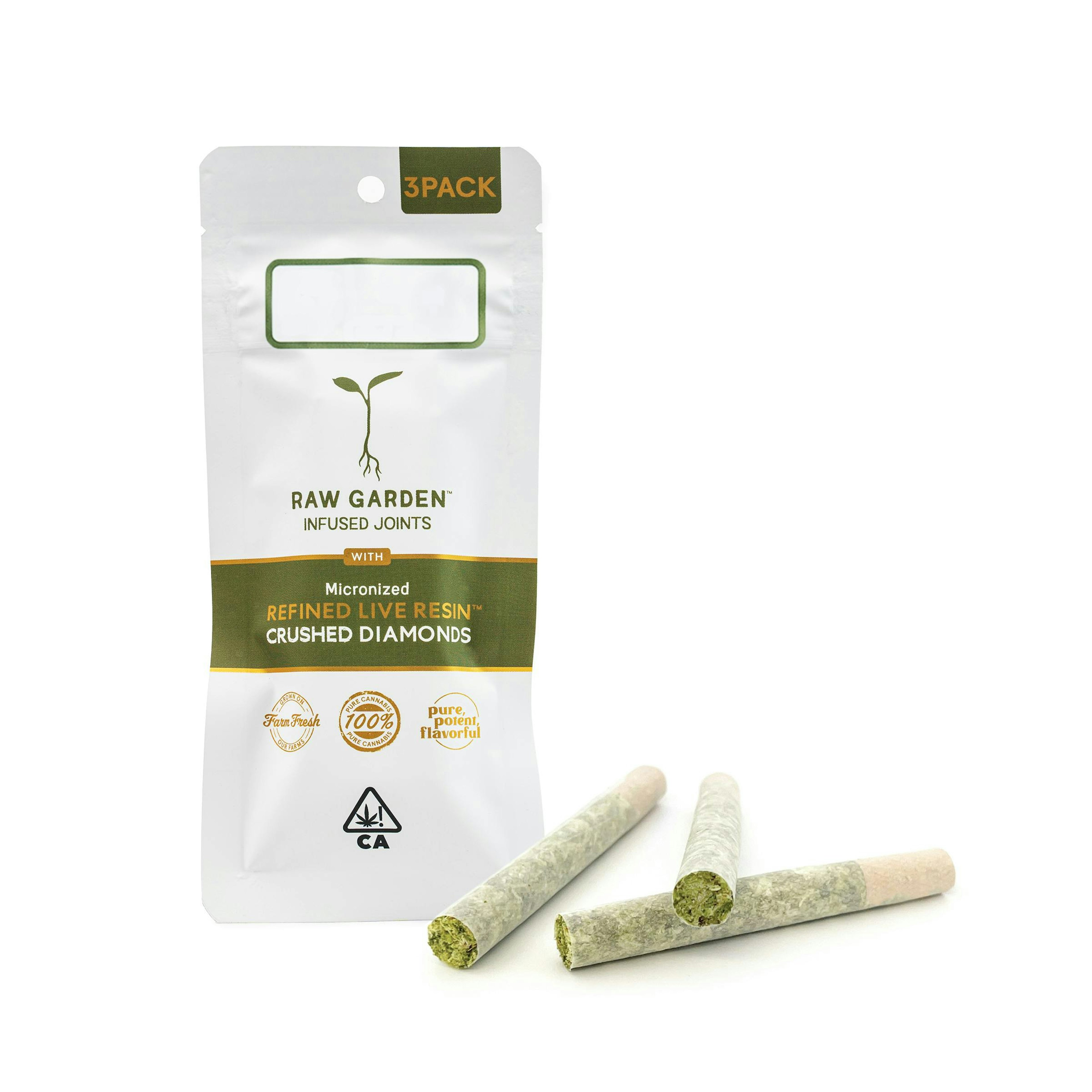 Raw Garden: Foresight | 3pk Crushed Diamond-Infused Pre-Rolls - 1.75g - Raw Garden™ - - $21 - Infused Pre-Rolls