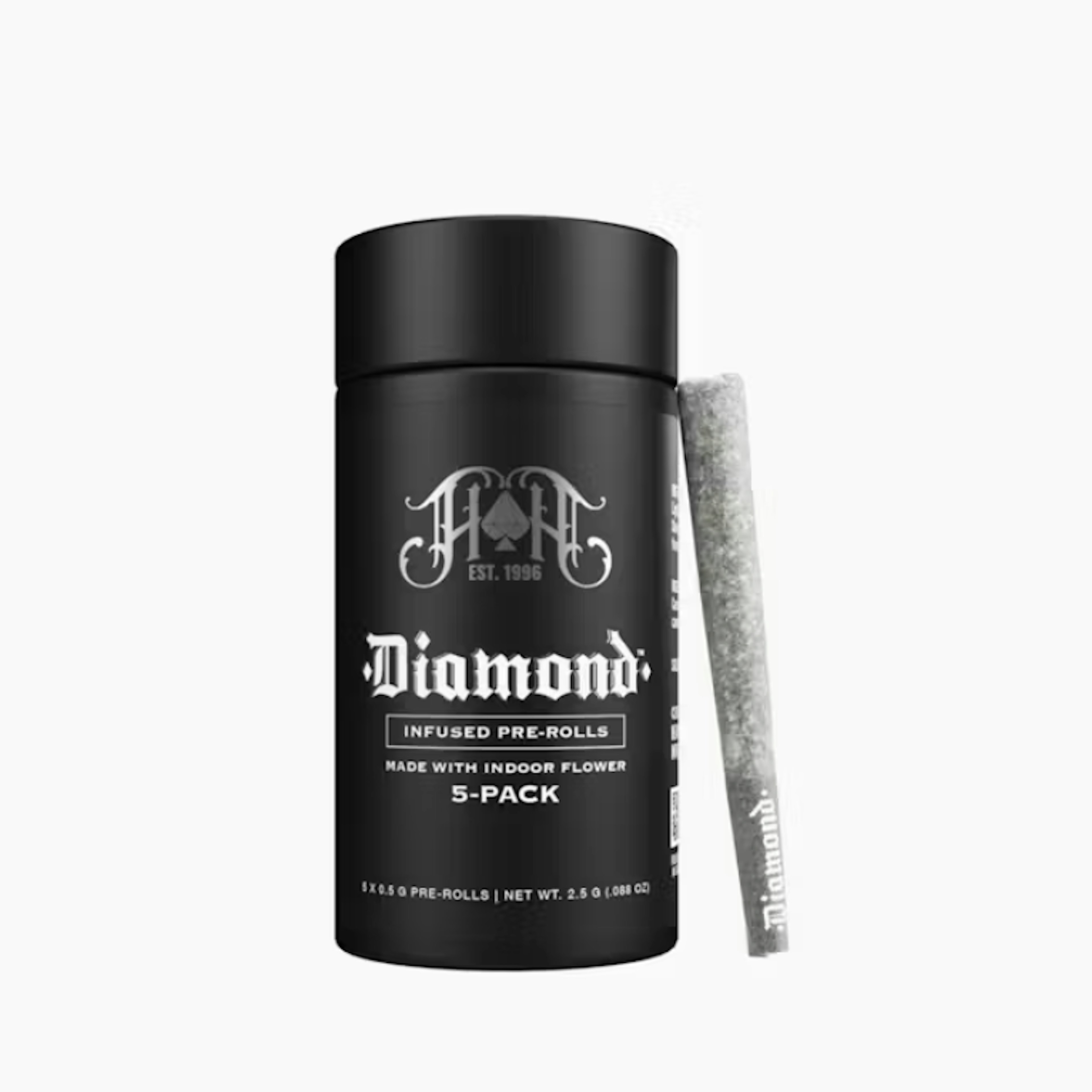 Diamond Infused: Lemon Cherry Gelato (H) THCa Infused Pre Roll Pack (5pk.) - 2.5g - Heavy Hitters - - $50 - Infused Pre-Rolls